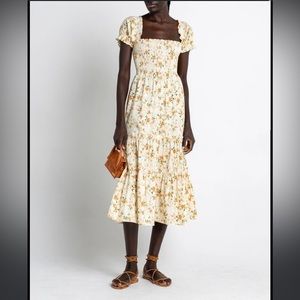 O.P.T. by Anthropologie Square Neck Smocked Maxi Dress w Pockets